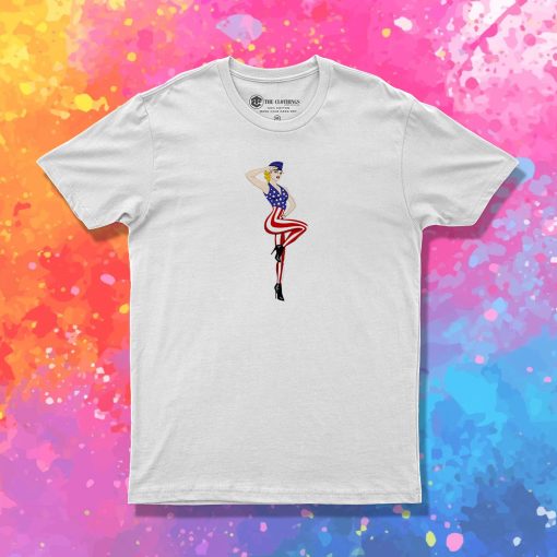 4th of July Girl Salute T Shirt