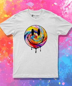 Acid Dripping Smiley Face Tie Dye T Shirt