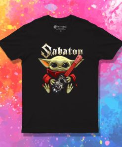 Baby Yoda Hug Guitar Sabaton T Shirt