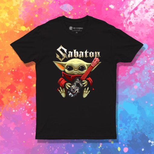 Baby Yoda Hug Guitar Sabaton T Shirt