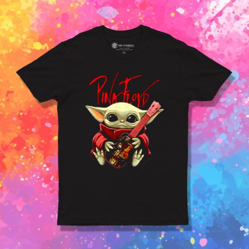 Baby Yoda Hug Pink Floyd Guitar T Shirt