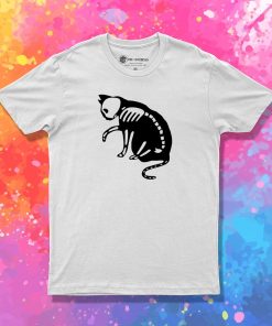 Cat White Skull T Shirt