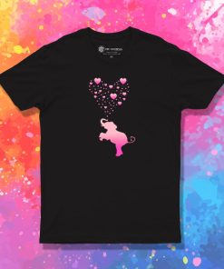 Elephant with Pink Heart Bubbles T Shirt