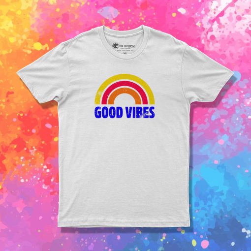 Good Vibes Rainbow Vintage T Shirt