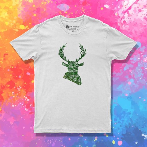 Green Mandala Deer T Shirt