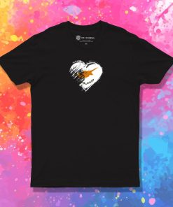 Grungy I Love Cyprus Heart Flag T Shirt