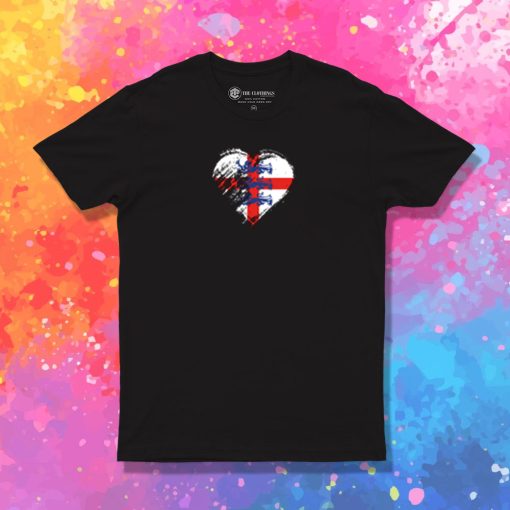 Grungy I Love England Heart Flag T Shirt