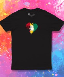 Grungy I Love Guinea Heart Flag T Shirt