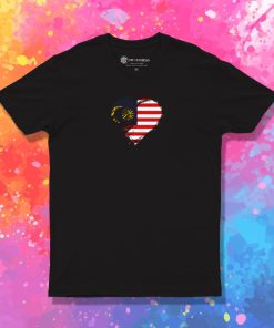 Grungy I Love Malaysia Heart Flag T Shirt