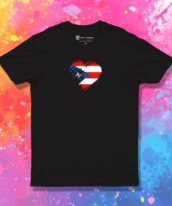 Grungy I Love Puerto Rico Heart Flag T Shirt