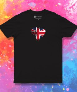 Grungy I Love United Kingdom Heart Flag T Shirt