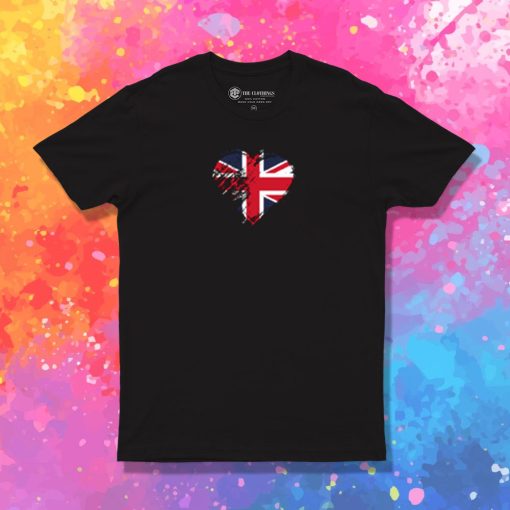 Grungy I Love United Kingdom Heart Flag T Shirt