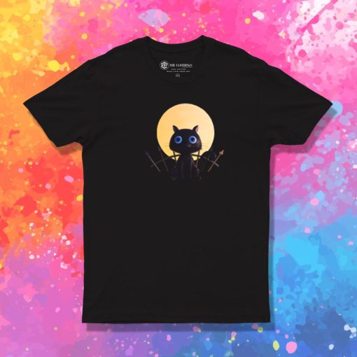 Halloween Fence Black Cat T Shirt