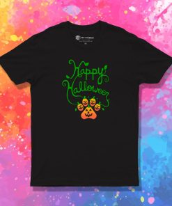 Happy Halloween Pawpkin Print T Shirt