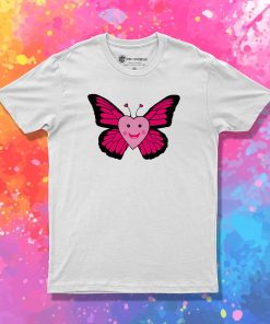 Happy Pink Heart Butterfly T Shirt