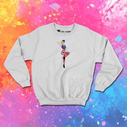 4th of July Girl Salute Sweatshirt