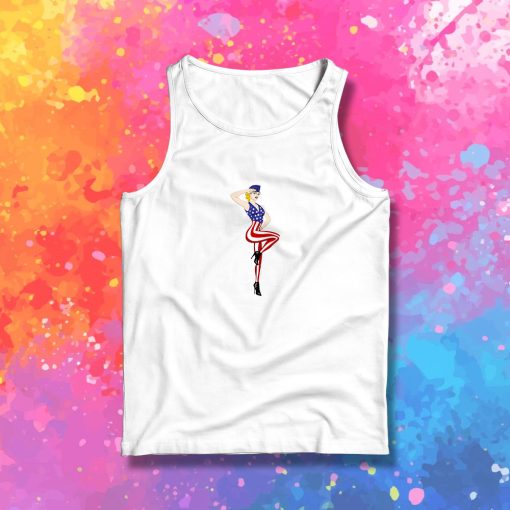 4th of July Girl Salute Tank Top