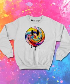 Acid Dripping Smiley Face Tie Dye Sweatshirt