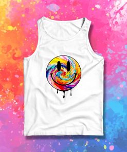 Acid Dripping Smiley Face Tie Dye Tank Top