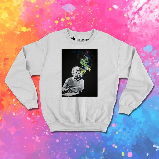 Albert Einstein Smoking Colors Sweatshirt