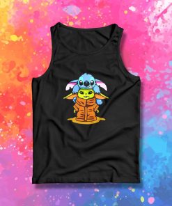 Baby Stitch And Baby Yoda Are Friends Tank Top