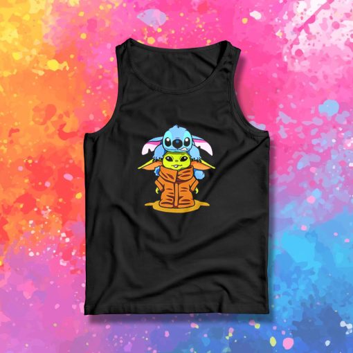 Baby Stitch And Baby Yoda Are Friends Tank Top