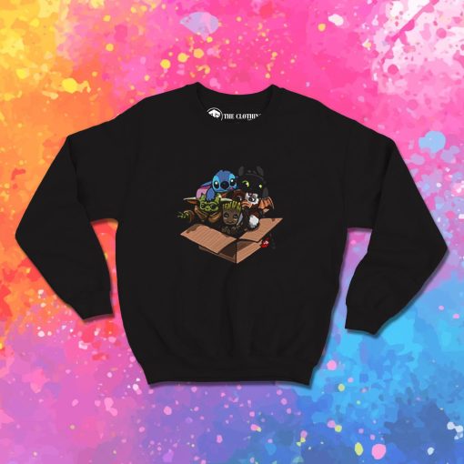 Baby Yoda Baby Stitch Baby Night Fury And Baby Groot In The Box Sweatshirt