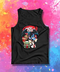 Baby Yoda Groot And Toothless Stitch Gizmo Hugging Dr Pepper Tank Top