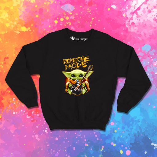 Baby Yoda Hug Depeche Mode Guitar Sweatshirt