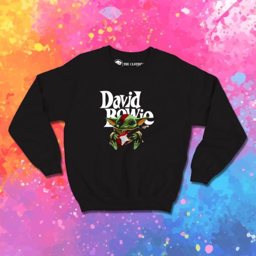 Baby Yoda Hug Guitar David Bowie Sweatshirt