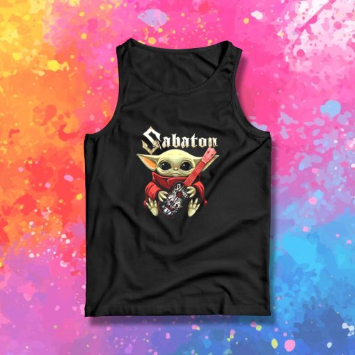 Baby Yoda Hug Guitar Sabaton Tank Top