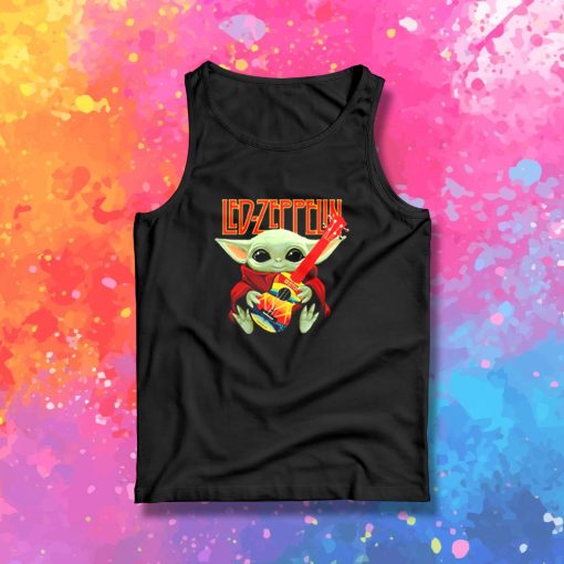 Baby Yoda Hug Ledzeppelin Guitar Tank Top