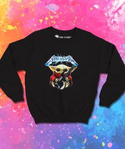 Baby Yoda Hug Metallica Guitar Sweatshirt