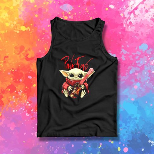 Baby Yoda Hug Pink Floyd Guitar Tank Top