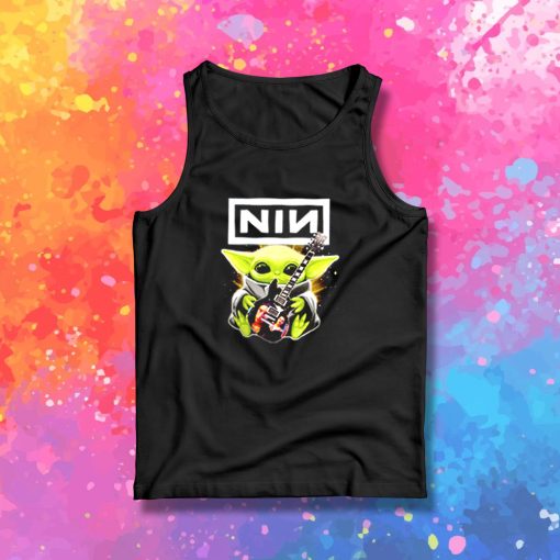 Baby Yoda hug Nine Inch Nails guitar Tank Top