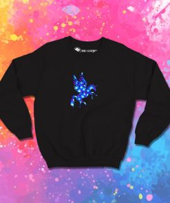 Blue Flowers Pegasus Unicorn Sweatshirt