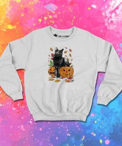 Cat Leaves and Pumpkins Sweatshirt