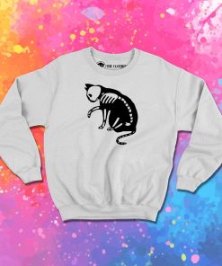 Cat White Skull Sweatshirt