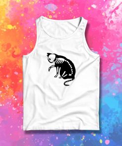 Cat White Skull Tank Top