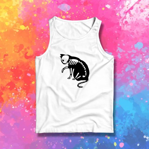 Cat White Skull Tank Top