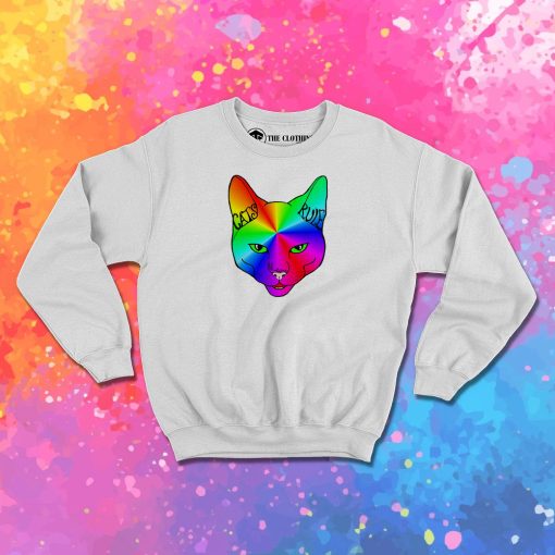 Cats Rule Rainbow Meow Sweatshirt