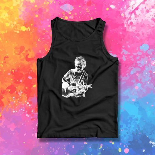 Ed Sheeran Drawing White Tank Top