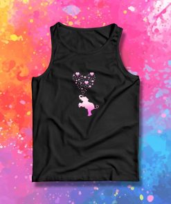 Elephant with Pink Heart Bubbles Tank Top