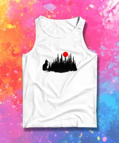 Forest Fox and Red Moon Tank Top