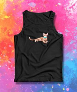 Ginger Cat with Teal Bow Tie Tank Top