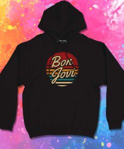 Retro Bon Jovi Distressed Logo Hoodie