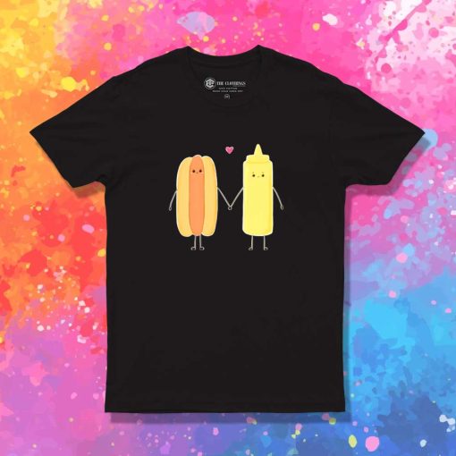 Hot Dog And Mustard Love Couple T-Shirt