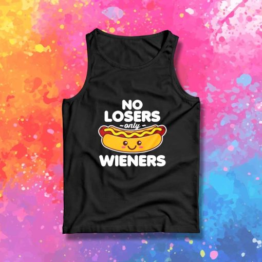 No Losers Only Wieners Hot Dog Tank Top