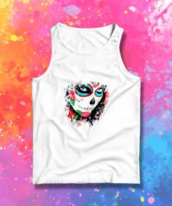 Day Of The Dead Roses Face Tank Top