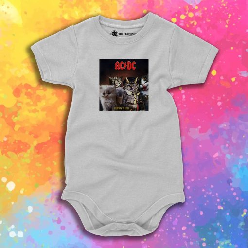 ACDC Cat Rock Band Highway To Hell Metal Baby Onesie